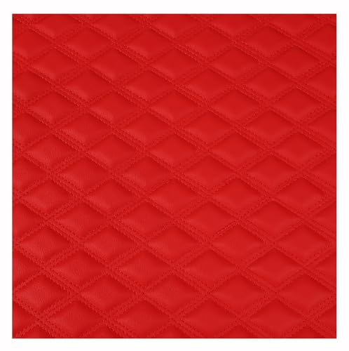 Kunstleder gesteppt kaschiert Leder Stoff Meterware Bezugsstoff Polsterstoff Lederoptik für Handwerk DIY nähen 1,6m breit(Red,1.6X7m) von Generic