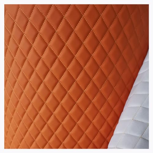 Kunstleder gesteppt kaschiert Meterware Leder Polsterstoff Stoff 155cm (Color:Yellow,Size:1.55x1m/61x39.4inch)(Oranje,1.55X8m) von Generic