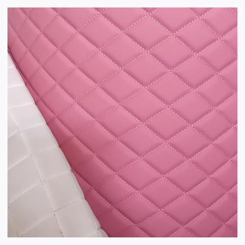 Kunstleder gesteppt kaschiert Meterware Leder Polsterstoff Stoff 155cm (Color:Yellow,Size:1.55x1m/61x39.4inch)(Pink,1.55X10m) von Generic