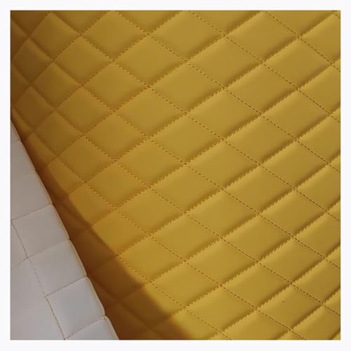 Kunstleder gesteppt kaschiert Meterware Leder Polsterstoff Stoff 155cm (Color:Yellow,Size:1.55x1m/61x39.4inch)(Yellow,1.55X8m) von Generic