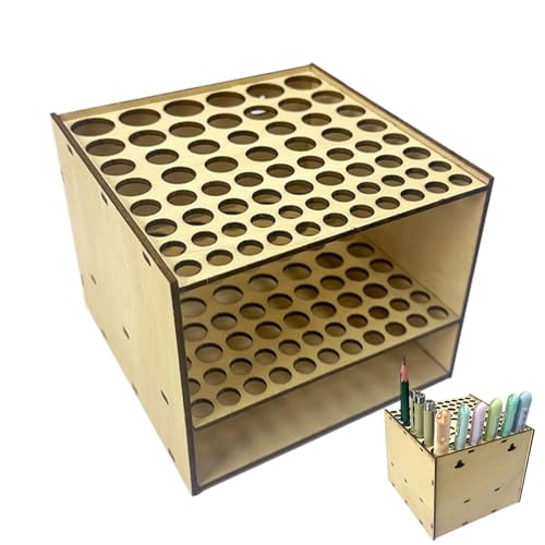 Kunstpinselhalter, Pinselhalter-Organizer | 67-Loch-Holzbürsten-Organizer-,Quadratische Pinselaufbewahrung, Kunstbedarf-Organizer für Stifte, Pinsel Kunstpinselhalter, Pinselhalter-Organizer | 67-Loch-Holzbürsten-Organizer-,Quadratische Pinselaufbewahrung, Kunstbedarf-Organizer für Stifte, Pinsel von Generic