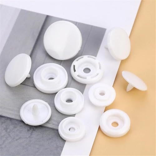 Kunststoff-Druckknöpfe für Kleidung, Clips, Quilt, Bezug, Bettlaken, Bekleidungszubehör, Weiß, 14 mm, 100 Sets von Generic