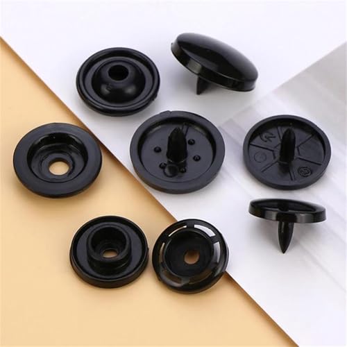 Kunststoff-Druckknöpfe für Kleidung, Clips, Quilt, Bezug, Bettlaken, Bekleidungszubehör, schwarz, 12 mm, 100 Sets von Generic
