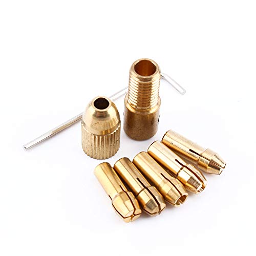Kupfer-Mini-Bohrfutter-Set mit 0,5 mm Bis 3 mm Mikro-Spiralbits, Präzises Spannzangen-Set Zum Bohren von Leiterplatten, Abs, Aluminiumblechen, Tragbar von Generic
