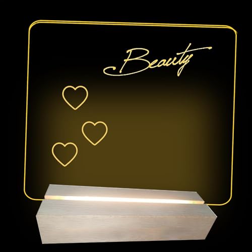 LED Acryl Message Board, beleuchtet Acryl Message Board,Trockene löschbare Acryl LED Notiztafel | Beleuchtetes Zeichenbrett, kreative Leuchtschild, Memoboard mit Licht für Wohnzimmer Schlafzimmer von Generic