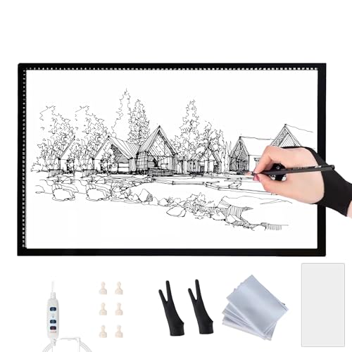 LED Leuchttisch A0 A1 A2 A3 A4, Ultra-dünnes LED Licht Pad mit stufenloser Helligkeit, Magnetische Zeichenplatte, Leuchtbox für Zeichnen, Diamond Painting, Skizzen, Animation, Tattoo, Plotterfolie LED Leuchttisch A0 A1 A2 A3 A4, Ultra-dünnes LED Licht Pad mit stufenloser Helligkeit, Magnetische Zeichenplatte, Leuchtbox für Zeichnen, Diamond Painting, Skizzen, Animation, Tattoo, Plotterfolie von Generic