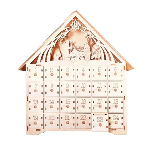 LED-Weihnachtsdekoration – Weihnachtsdekoration für Countdown / Countdown / Adventskalender aus Holz | Weihnachtsdekoration mit LED-Lichtern LED-Weihnachtsdekoration – Weihnachtsdekoration für Countdown / Countdown / Adventskalender aus Holz | Weihnachtsdekoration mit LED-Lichtern von Generic