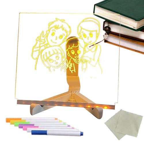 LED-Zeichenbrett – LED-Notiztafel mit Farben, beleuchtetes Zeichenbrett für Kinder, LED-Notizbrett, LED-Nachrichtenbrett, beleuchtetes Nachrichtenbrett, Acryl-Leuchttafel für Kinder und Erwachsene von Generic