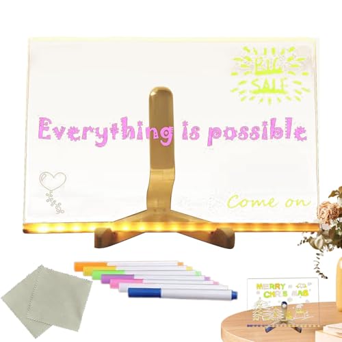 LED Zeichenbrett - LED Zeichenbrett mit Farben | Beleuchtetes Zeichenbrett für Kinder | LED-Nachrichtentafel | Beleuchtetes Nachrichtenschild | Acryltafel trocken abwischbar für LED Zeichenbrett - LED Zeichenbrett mit Farben | Beleuchtetes Zeichenbrett für Kinder | LED-Nachrichtentafel | Beleuchtetes Nachrichtenschild | Acryltafel trocken abwischbar für von Generic