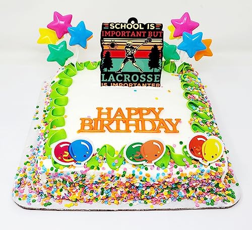 Lacrosse Themed Birthday Cake Topper - School is Important but Lacrosse is Importanter von Generic