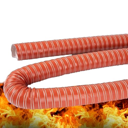 Länge 1–10 Meter, Flexibler Leitungsschlauch, hitzebeständiger Abluftschlauch für Autowerkstatttrockner, Stromgenerator, Wechselstrom, Luftkanal-Ansaugrohrschlauch mit Klemmen und von Generic