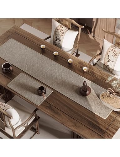 Landhausstil Tischläufer massiv rechteckig Tischläufer aus Kunstlederwäsche für den Alltag, Küche, Esszimmer, Partytisch(Atmeal, 30x40cm/11.7x15.6in) von Generic