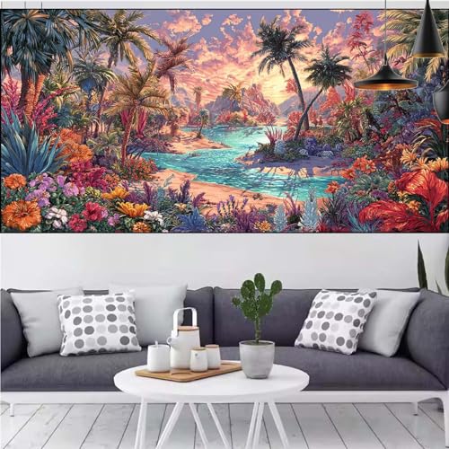 Landschaft Diamond Painting 55x120cm Diamond Painting Erwachsene Blume Diamant Malerei Set,Mosaikherstellung Malen Nach Zahlen Cross Stickerei Kunst Leinwand Malerei Kit,Décor Geschenke Frauen CQ-622 von Generic