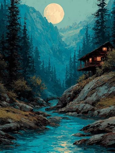 Landschaft Diamond Painting Erwachsene, Diamond Painting Kabine Muster Design, 5D DIY Full Eckige Drill Diamant Crystal Art Mosaik Bastelset Erwachsene für Deko Wohn, Geschenke 100 x 135 cm -wyl25062Z von Generic
