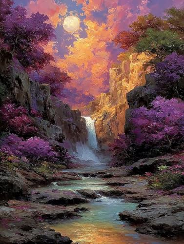 Landschaft Diamond Painting Erwachsene, Diamond Painting Natur Muster Design, 5D DIY Full Eckige Drill Diamant Crystal Art Mosaik Bastelset Erwachsene für Zimmer Deko Wohnzimmer 35 x 50 cm -wyl25065C von Generic