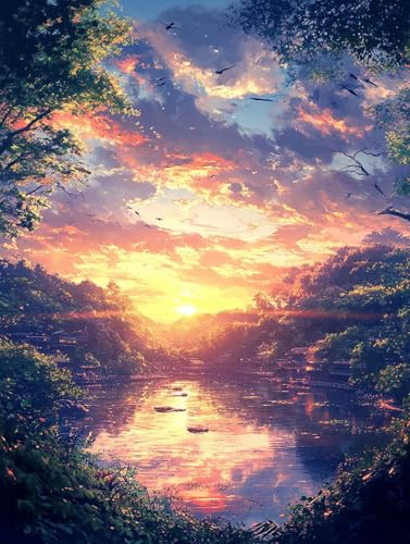 Landschaft Diamond Painting Erwachsene Groß XXL 35x50cm, 5D Diamant Painting Bilder Sonnenuntergang Muster DIY Bastel Erwachsene Anfänger Mosaik Set für Zimmer Wohnzimmer Deko Aesthetic X4QV-90 Landschaft Diamond Painting Erwachsene Groß XXL 35x50cm, 5D Diamant Painting Bilder Sonnenuntergang Muster DIY Bastel Erwachsene Anfänger Mosaik Set für Zimmer Wohnzimmer Deko Aesthetic X4QV-90 von Generic