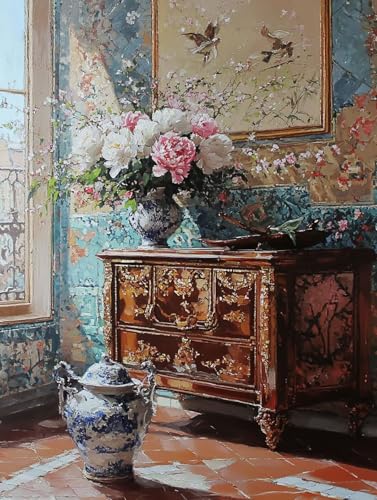 Landschaft Diamond Painting Malerei Diamond Painting Erwachsene Kinder, DIY Runden Steine Mosaikherstellung Basteln Erwachsene Crystal Art Malerei Set für Wohnzimmer Deko, Geschenke 90x120cm UTV3-1O von Generic