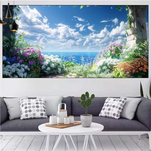 Landschaft Diamond Painting xxl 80x160cm Diamond Painting Erwachsene See Diamant Malerei Set,Mosaikherstellung Malen Nach Zahlen Cross Stickerei Kunst Leinwand Malerei Kits,Décor Gifts Frauen CN-271 von Generic