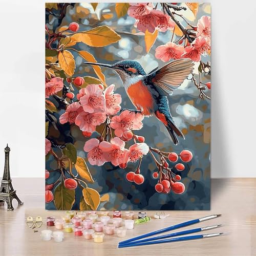 Landschaft Malen Nach Zahlen Erwachsene Blumen Malen Nach Zahlen Kreativ Set Erwachsene 20×30cm, Leinwand Ölgemälde Bastelset mit Pinsel und Farben für Deko, Geschenke für Frauen, Ohne Rahmen -XY11E von Generic
