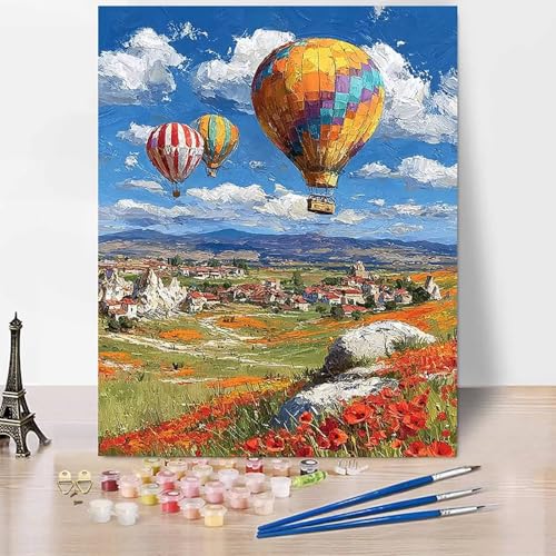 Landschaft Malen Nach Zahlen Erwachsene HeißLuftballon Malen Nach Zahlen Kreativ Set Erwachsene 20×30cm, Leinwand Ölgemälde Bastelset mit Pinsel und Farben für Geschenke für Frauen, Ohne Rahmen -XY38E Landschaft Malen Nach Zahlen Erwachsene HeißLuftballon Malen Nach Zahlen Kreativ Set Erwachsene 20×30cm, Leinwand Ölgemälde Bastelset mit Pinsel und Farben für Geschenke für Frauen, Ohne Rahmen -XY38E von Generic