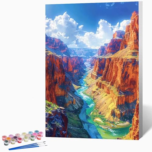 Landschaft Malen Nach Zahlen Erwachsene Landschaft Malen Nach Zahlen DIY Set Erwachsene 100 x 135 cm, Kreativ Handgemalt Leinwand Set Mit 3-Pinseln Und Acrylfarbe, Geschenke (Ohne Rahmen) -LKF0763V7 von Generic