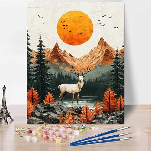 Landschaft Malen Nach Zahlen Erwachsene Reh Malen Nach Zahlen Kreativ Set Erwachsene 50×65cm, Leinwand Ölgemälde Bastelset mit Pinsel und Farben für Deko, Geschenke für Frauen, Ohne Rahmen -XY66 Landschaft Malen Nach Zahlen Erwachsene Reh Malen Nach Zahlen Kreativ Set Erwachsene 50×65cm, Leinwand Ölgemälde Bastelset mit Pinsel und Farben für Deko, Geschenke für Frauen, Ohne Rahmen -XY66 von Generic