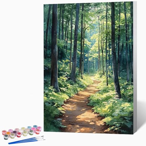 Landschaft Malen Nach Zahlen Erwachsene Sauerstoffbar Malen Nach Zahlen DIY Set Erwachsene 40x60cm, Kreativ Handgemalt Leinwand Set Mit 3-Pinseln Und Acrylfarbe, Geschenke (Ohne Rahmen) -LKF0786FC von Generic