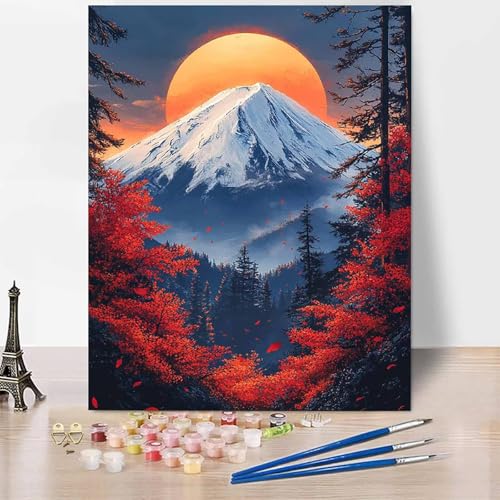 Landschaft Malen Nach Zahlen Erwachsene Vulkan Fuji Malen Nach Zahlen Kreativ Set Erwachsene 100 x 135 cm, Ölgemälde Bastelset mit Pinsel und Farben für Geschenke für Frauen, Ohne Rahmen -XY902 Landschaft Malen Nach Zahlen Erwachsene Vulkan Fuji Malen Nach Zahlen Kreativ Set Erwachsene 100 x 135 cm, Ölgemälde Bastelset mit Pinsel und Farben für Geschenke für Frauen, Ohne Rahmen -XY902 von Generic