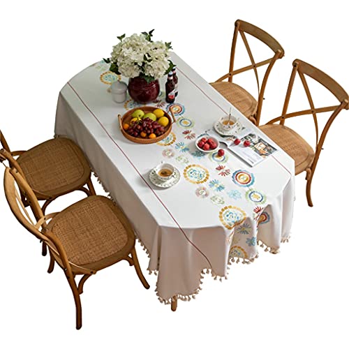 Lange ovale Tischdecke mit Fransen, Tischdecke, Tischdecke, Tischdecke für Zuhause, Couchtisch, Tischdecke (Farbe: D, Größe: 130 x 200 cm) (D 130 x 200 cm) von Generic