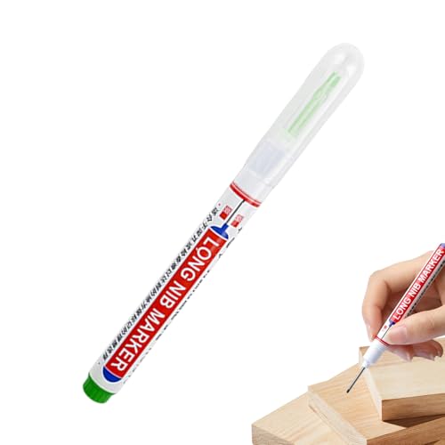 Langer Kopftief -Loch -Marker, tiefe Lochmarker | Langer Nased Marker - Wasserdichtes Schnellstift, Mehrzweck-Hardware-Tool zum Schweißen von Industriemaschinisten von Generic