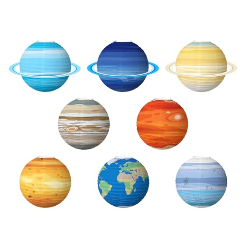 Laterne Planeten 8 Stück - Aufblasbare Planeten 12 Zoll, bunte Laternen für Schule Geburtstag Baby-Shower Themenparty Wissenschaft Party von Generic
