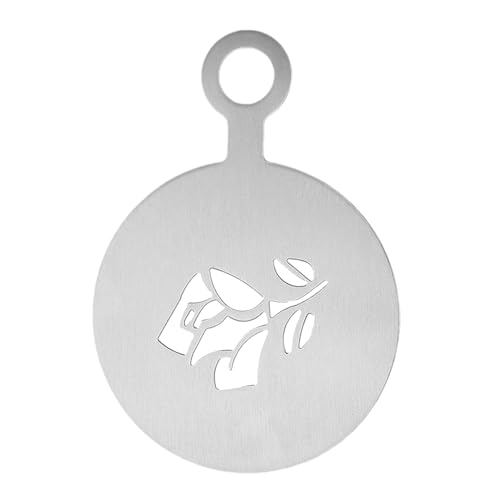 Latte Art Kaffee Schablonen | 4,72 Zoll Edelstahl Latte Schablone | Kaffee Deko Muster Schneeflocke Rose Herz Muster Geschenk für Kaffeeliebhaber von Generic