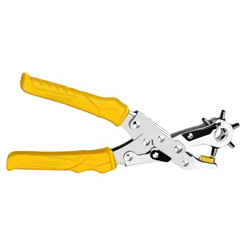 Leder Locher Werkzeug - Rotierende Lochzange, Robuster Locher mit mehreren Lochgrößen | Gürtellochzangen, Professionelle Stanzwerkzeuge, 6 Größen, Sparer Leder Locher Werkzeug - Rotierende Lochzange, Robuster Locher mit mehreren Lochgrößen | Gürtellochzangen, Professionelle Stanzwerkzeuge, 6 Größen, Sparer von Generic