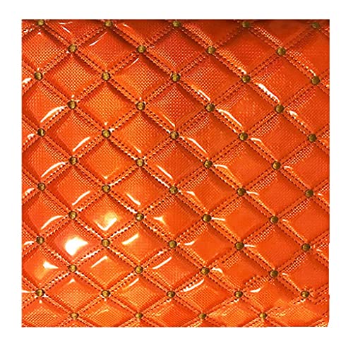 Leder Stoff Gestepptes 1.4x1m Kunstleder Gesteppt Kaschiert 6mm,Polsterstoff Kaschiert(Oranje,1.4X2m) von Generic