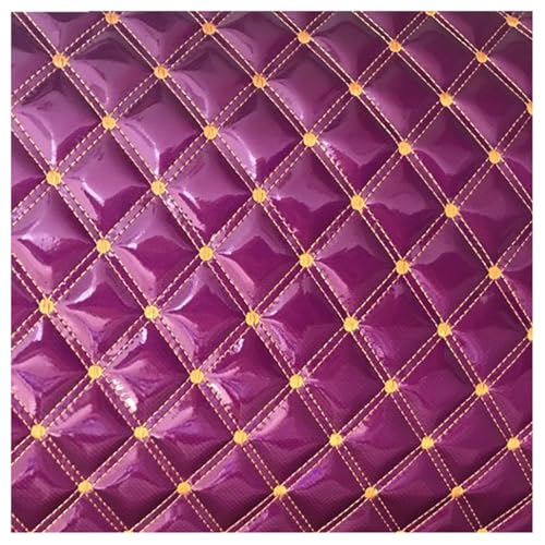 Leder Stoff Gestepptes 1.4x1m Kunstleder Gesteppt Kaschiert 6mm,Polsterstoff Kaschiert(Purple,1.4x20m) von Generic