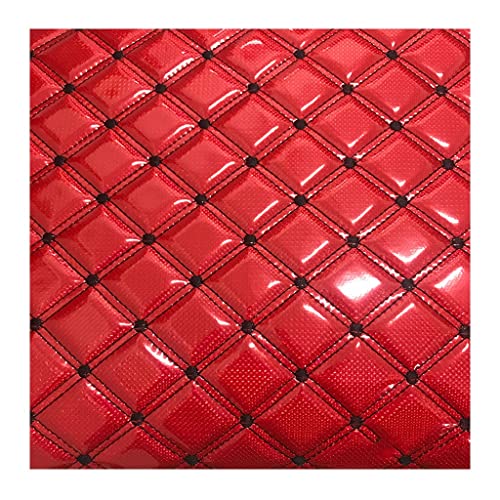 Leder Stoff Gestepptes 1.4x1m Kunstleder Gesteppt Kaschiert 6mm,Polsterstoff Kaschiert(Red,1.4X2m) von Generic