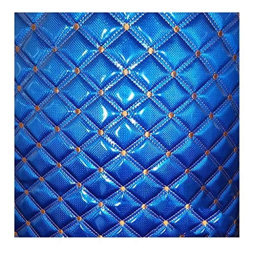 Leder Stoff Gestepptes 1.4x1m Kunstleder Gesteppt Kaschiert 6mm Polsterstoff Stoff,Kaschiert(Blue,1.4X2m) von Generic