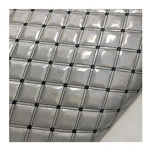 Leder Stoff Gestepptes 1.4x1m Kunstleder Gesteppt Kaschiert 6mm Polsterstoff Stoff,Kaschiert(Gray,1.4X2m) von Generic