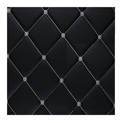 Leder Stoff Kunstleder Gesteppt Kaschiert Leder Stoff Meterware Bezugsstoff Polsterstoff Lederoptik Für Handwerk DIY Nähen 1,38m Breit(Black,1.38x9m) von Generic
