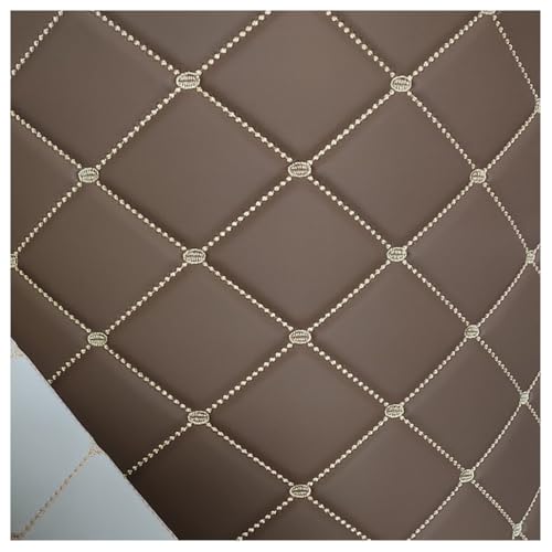 Leder Stoff Kunstleder Gesteppt Kaschiert Leder Stoff Meterware Bezugsstoff Polsterstoff Lederoptik Für Handwerk DIY Nähen 1,38m Breit(Light brown,1.38X9m) von Generic