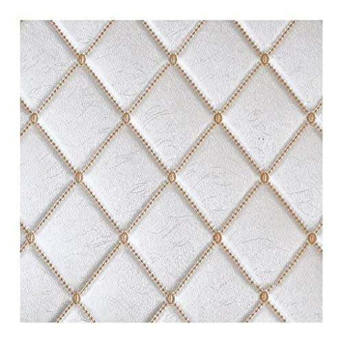 Leder Stoff Kunstleder Gesteppt Kaschiert Leder Stoff Meterware Bezugsstoff Polsterstoff Lederoptik Für Handwerk DIY Nähen 1,38m Breit(White,1.38X9m) von Generic