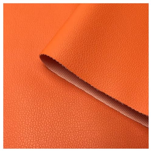 Leder Stoff Kunstleder Lederimitat Lederstoff Polsterstoff Möbelstoff Meterware Bezugsstoff -Polster Kunstleder(Oranje,1.6X9m) von Generic