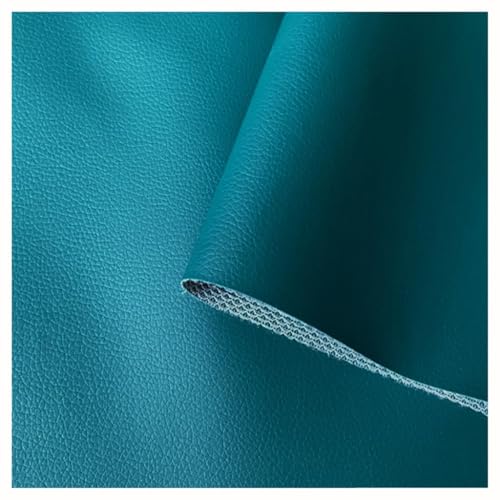 Leder Stoff Kunstleder Lederimitat Lederstoff Polsterstoff Möbelstoff Meterware Bezugsstoff -Polster Kunstleder(Peacock green,1.6X7m) von Generic