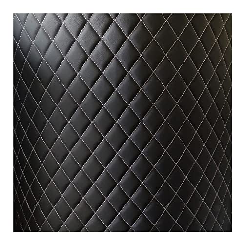 Lederkonzept Gesteppt Stoff Meterware Wildleder-Imitat Kaschiert Karo Polsterstoff Möbelstoff Für Schleifen-Ohrringe, Die Materialbeutel DIY-Handwerk Und Dekoration(Black1,1.6X10m) von Generic