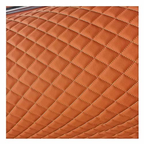 Lederkonzept Gesteppt Stoff Meterware Wildleder-Imitat Kaschiert Karo Polsterstoff Möbelstoff Für Schleifen-Ohrringe, Die Materialbeutel DIY-Handwerk Und Dekoration(Oranje,1.6X10m) von Generic