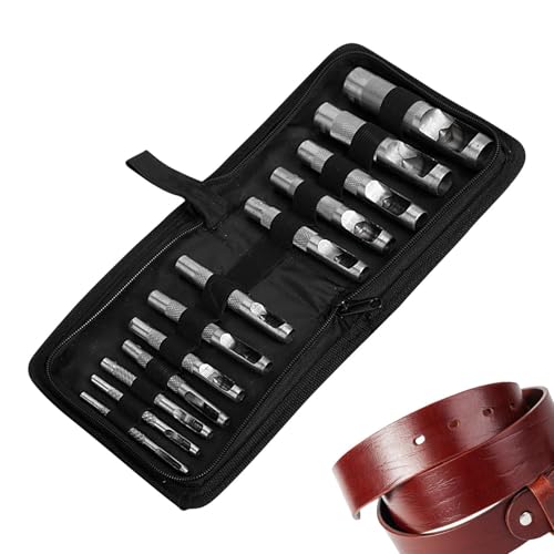 Lederwaren Stanzwerkzeuge Leder Locher Locher Set Hohl Leder Metall Punch Punch Set Leder Punch Leder Punch Werkzeug für Fugengürtel Mo-Armband von Generic