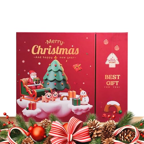 Leere Weihnachts Adventsbox | 12 Tage Countdown-Box Selbstbefüllbar Für Kinder Leerer Countdown Kalender Familienfeier Zu Weihnachten Mädchen, Weihnachtskalender Verpackung Geschenkbox Benutzer von Generic