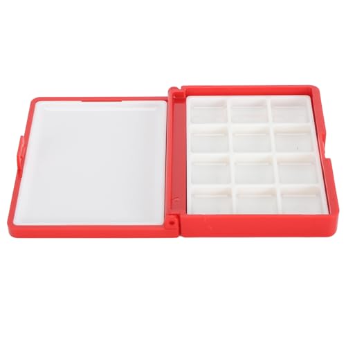 Leerer Aquarellkasten, Leicht zu Reinigen, Mehrere Fächer, Tragbarer Farbpalettenkasten, Praktisch für Reisen Im Kunstunterricht (Rote 12 Gitter) von Generic