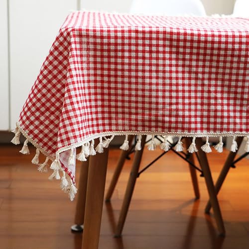 Leinenoptik Tischtuch in Küchen 70x70cm, Pflegeleicht Fleckenabweisend Tischdecken, Tischtuch mit Lotuseffekt, Abwaschbar Küchentischdecke, für Wohnzimmer, Esszimmer, Balkon, Garten von Generic