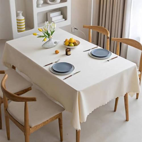 Leinenoptik Tischtuch in Küchen 80x120cm, Pflegeleicht Fleckenabweisend Tischdecken, Tischtuch mit Lotuseffekt, Tischdecke mit Fleckschutz Eckig, für Restaurants, Cafés, Gärten, Hochzeiten von Generic